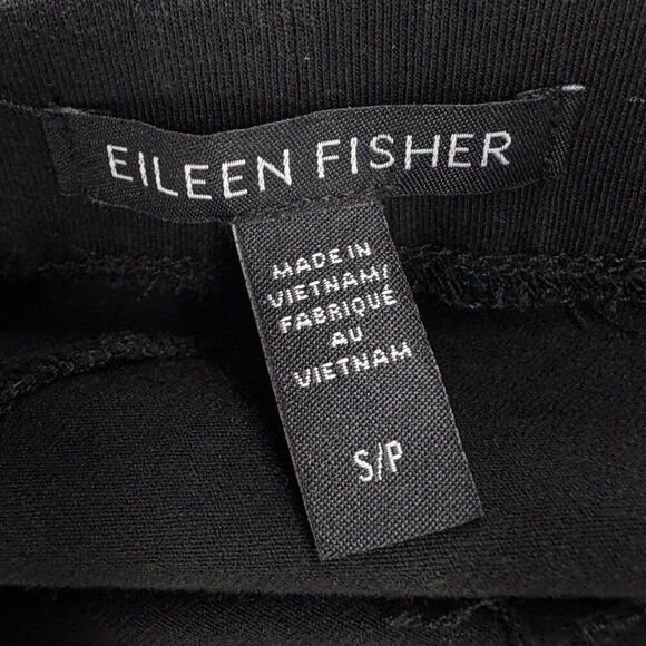 Eileen Fisher Pull On Elastic Waist Pant Size Small Tencel Lyocell Black - Picture 11 of 12